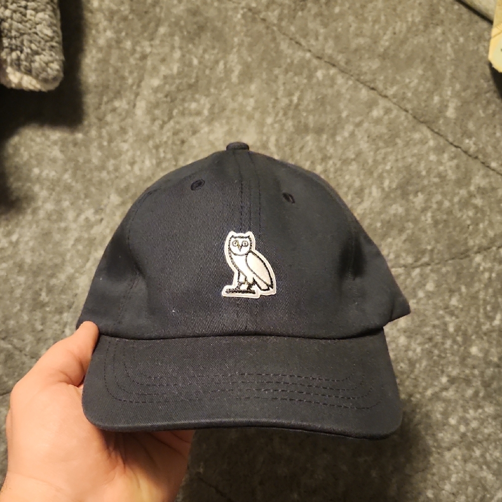 OVO Navy Baseball Cap with White Owl Patch